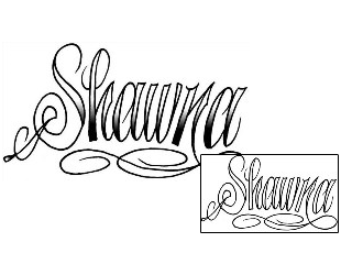 Picture of Shawna Script Lettering Tattoo