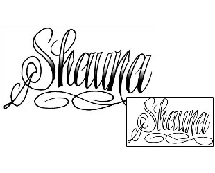 Lettering Tattoo Shauna Script Lettering Tattoo