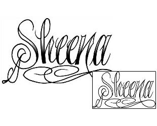 Lettering Tattoo Sheena Script Lettering Tattoo