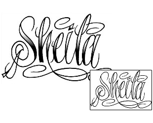 Picture of Sheila Script Lettering Tattoo
