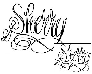 Picture of Sherry Script Lettering Tattoo