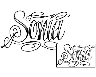 Lettering Tattoo Sonia Script Lettering Tattoo