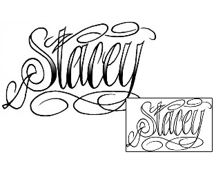 Picture of Stacey Script Lettering Tattoo