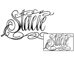 Picture of Stacie Script Lettering Tattoo