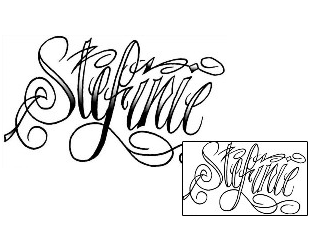 Picture of Stefinie Script Lettering Tattoo