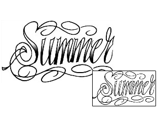 Picture of Summer Script Lettering Tattoo