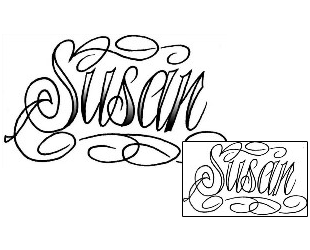 Lettering Tattoo Susan Script Lettering Tattoo