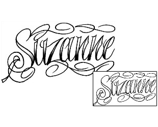 Picture of Suzanne Script Lettering Tattoo