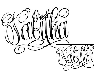 Picture of Tabitha Script Lettering Tattoo