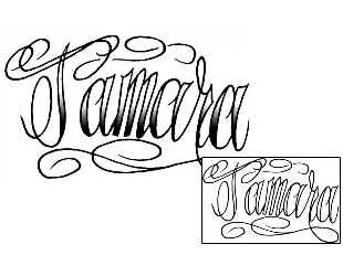 Lettering Tattoo Tamara Script Lettering Tattoo