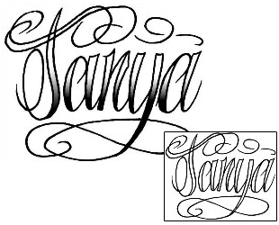 Lettering Tattoo Tanya Script Lettering Tattoo