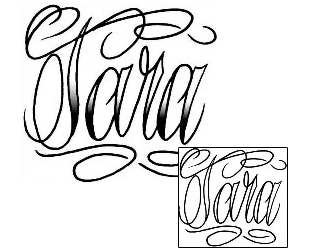 Picture of Tara Script Lettering Tattoo