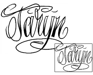 Picture of Taryn Script Lettering Tattoo