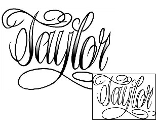 Picture of Taylor Script Lettering Tattoo