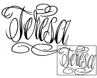 Picture of Teresa Script Lettering Tattoo