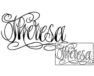 Lettering Tattoo Theresa Script Lettering Tattoo