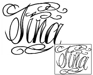 Lettering Tattoo Tina Script Lettering Tattoo