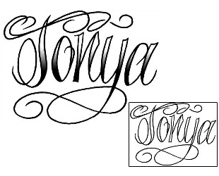 Lettering Tattoo Tonya Script Lettering Tattoo