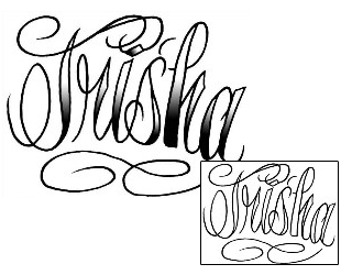 Lettering Tattoo Trisha Script Lettering Tattoo