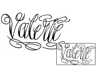 Picture of Valerie Script Lettering Tattoo
