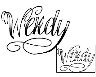 Picture of Wendy Script Lettering Tattoo