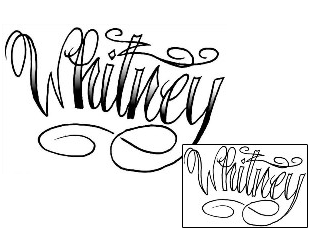 Picture of Whitney Script Lettering Tattoo