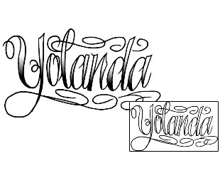 Picture of Yolanda Script Lettering Tattoo