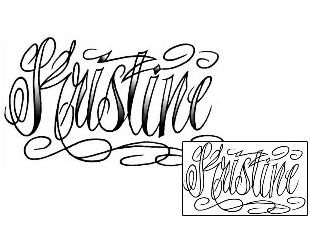 Lettering Tattoo Kristine Script Lettering Tattoo