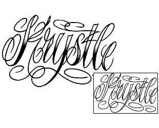 Picture of Krystle Script Lettering Tattoo