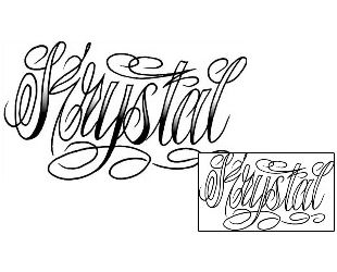 Picture of Krystal Script Lettering Tattoo