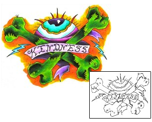 Picture of Kindness Crossbones Eye Tattoo