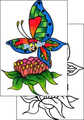 Butterfly Tattoo plant-life-flowers-tattoos-vivi-vvf-00002