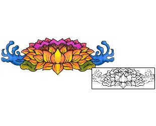 Lotus Tattoo Specific Body Parts tattoo | VVF-00155