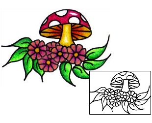 Mushroom Tattoo Plant Life tattoo | VVF-00161