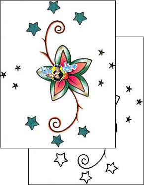 Star Tattoo flower-tattoos-vivi-vvf-00165