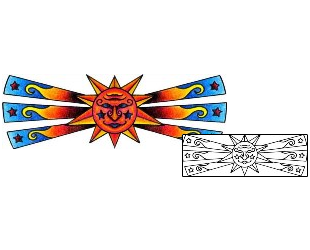 Sun Tattoo Specific Body Parts tattoo | VVF-00341