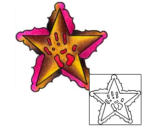Celestial Tattoo Star Handprint Tattoo