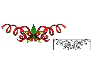 Ribbon Tattoo Specific Body Parts tattoo | VVF-00386