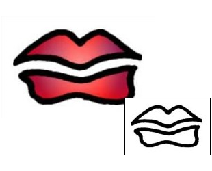 Lip Print Tattoo Specific Body Parts tattoo | VVF-00443