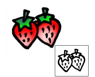 Strawberry Tattoo Specific Body Parts tattoo | VVF-00511