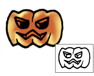 Pumpkin Tattoo Specific Body Parts tattoo | VVF-00535