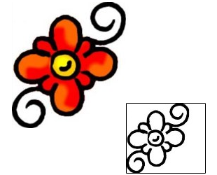 Flower Tattoo Specific Body Parts tattoo | VVF-00692