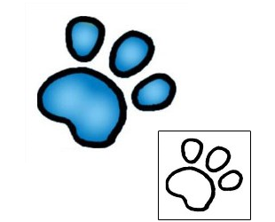 Paw Print Tattoo Specific Body Parts tattoo | VVF-00990