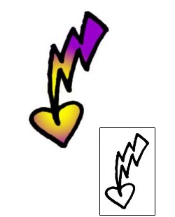 Miscellaneous Tattoo Yellow Heartbreak Lightning Tattoo 