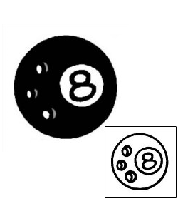 Eight Ball Tattoo Specific Body Parts tattoo | VVF-01051