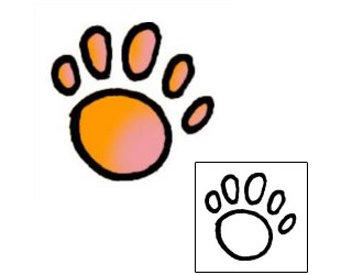 Paw Print Tattoo Specific Body Parts tattoo | VVF-01164