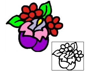 Flower Tattoo Specific Body Parts tattoo | VVF-01332