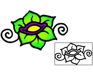 Flower Tattoo Specific Body Parts tattoo | VVF-01352