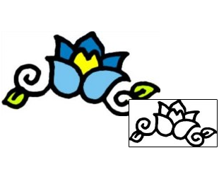 Flower Tattoo Specific Body Parts tattoo | VVF-01356