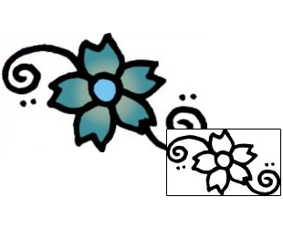 Flower Tattoo Specific Body Parts tattoo | VVF-01363